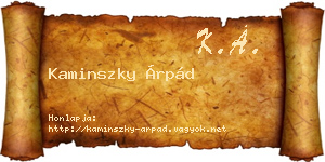 Kaminszky Árpád névjegykártya