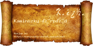 Kaminszky Árpád névjegykártya