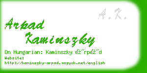 arpad kaminszky business card